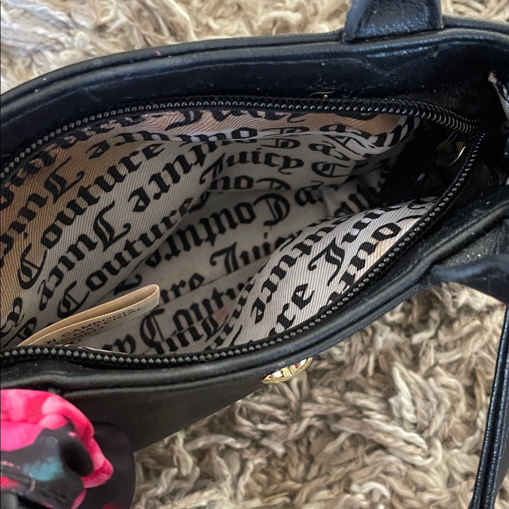 Juicy couture Black Handbag with Floral Scarf Accent - Picture 10 of 10